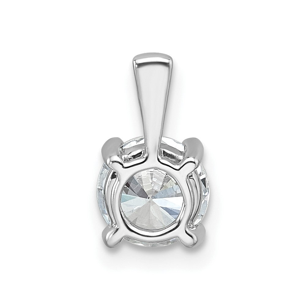 14k White Gold 1 carat Lab Grown Diamond VS/SI+ G+ Round Complete Four Prong Pendant