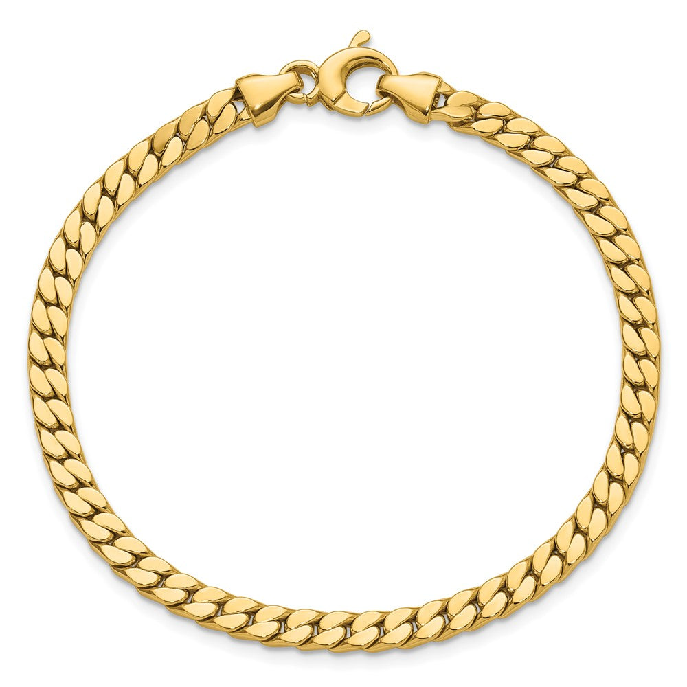 14K Polished Fancy Curb Link Bracelet 7.75  inches