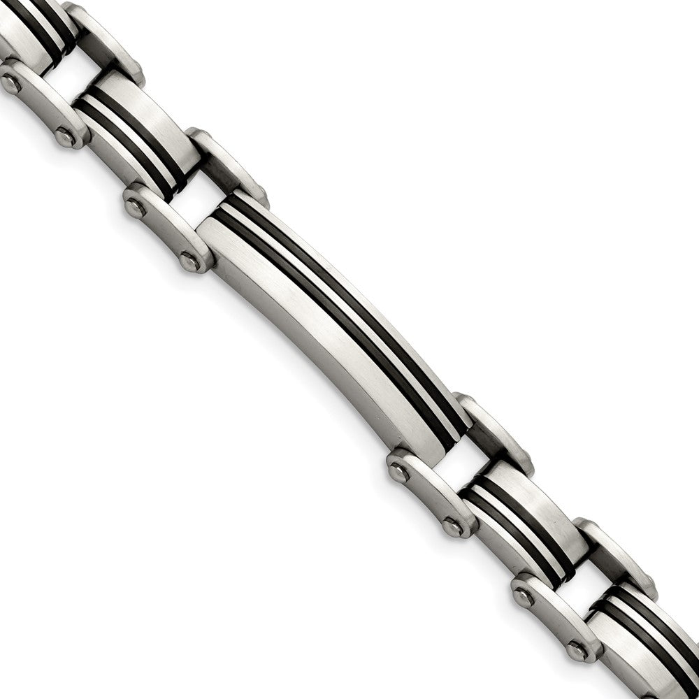 Stainless Steel Brushed Black IP-plated 8.75in Bracelet 8.75 inches
