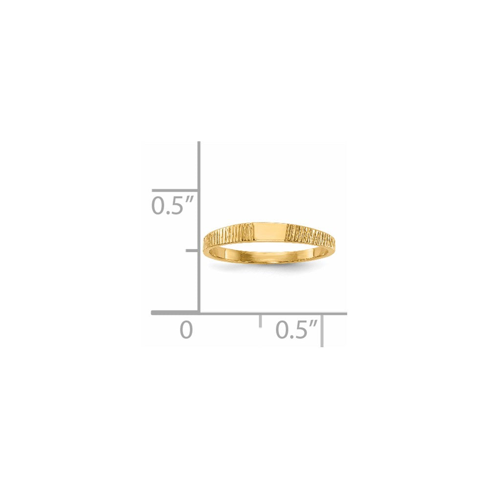 14k Polished & Ridged Baby Ring Size 2