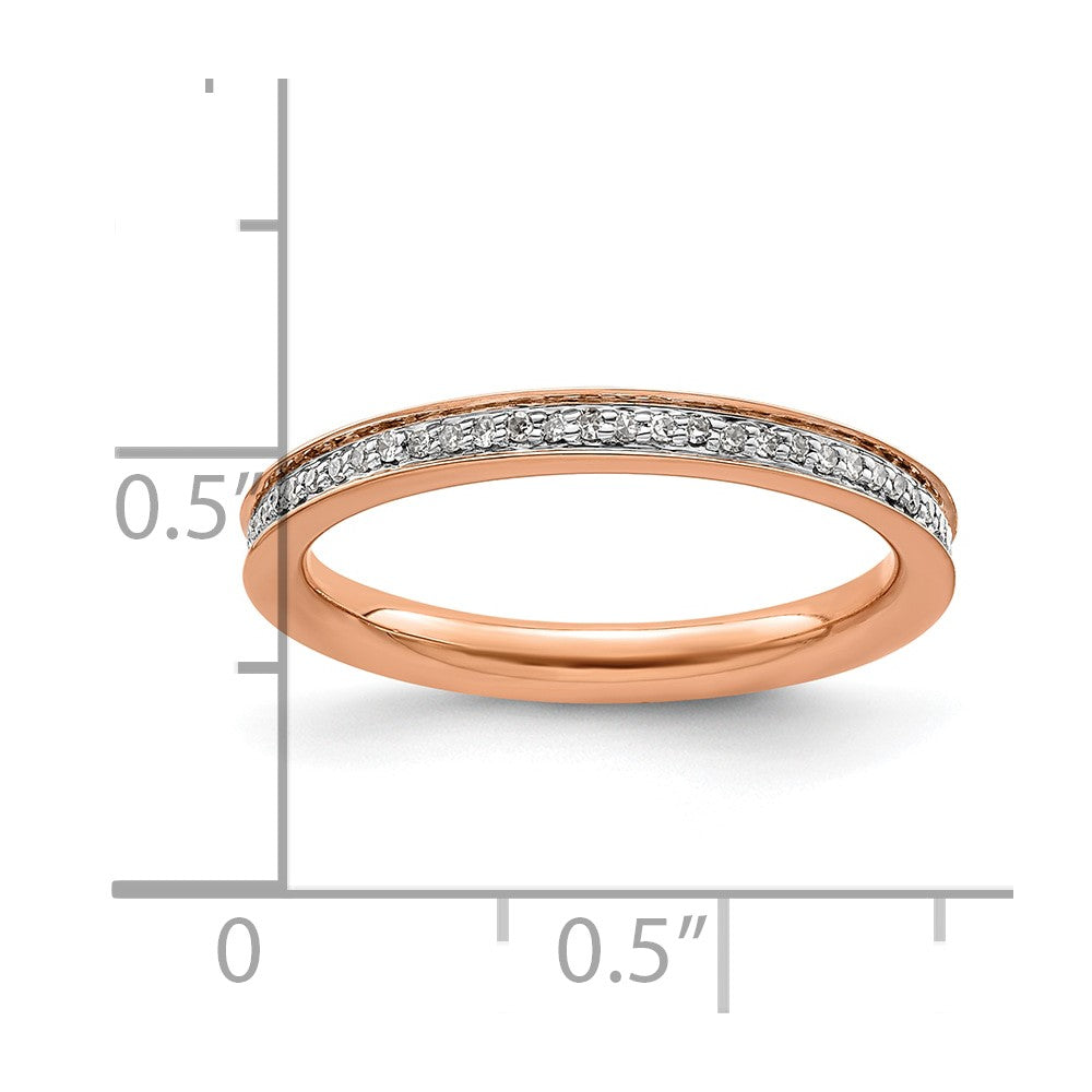 Sterling Silver Stackable Expressions & Diamonds Pink-plated Ring Size -9