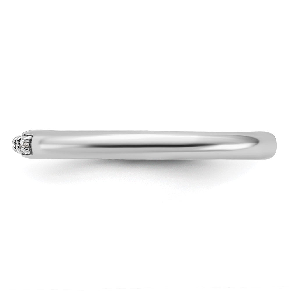 Sterling Silver Stackable Expressions Rhodium-plated CZ Ring Size -5