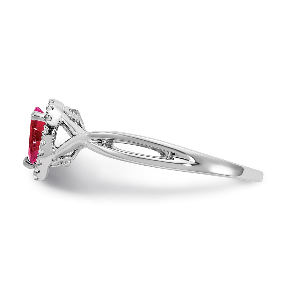 10k White Gold Ruby & Diamond Ring