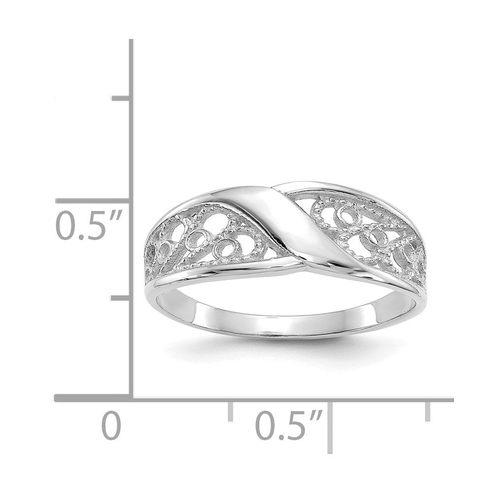 14k White Gold Filigree Ring size 6