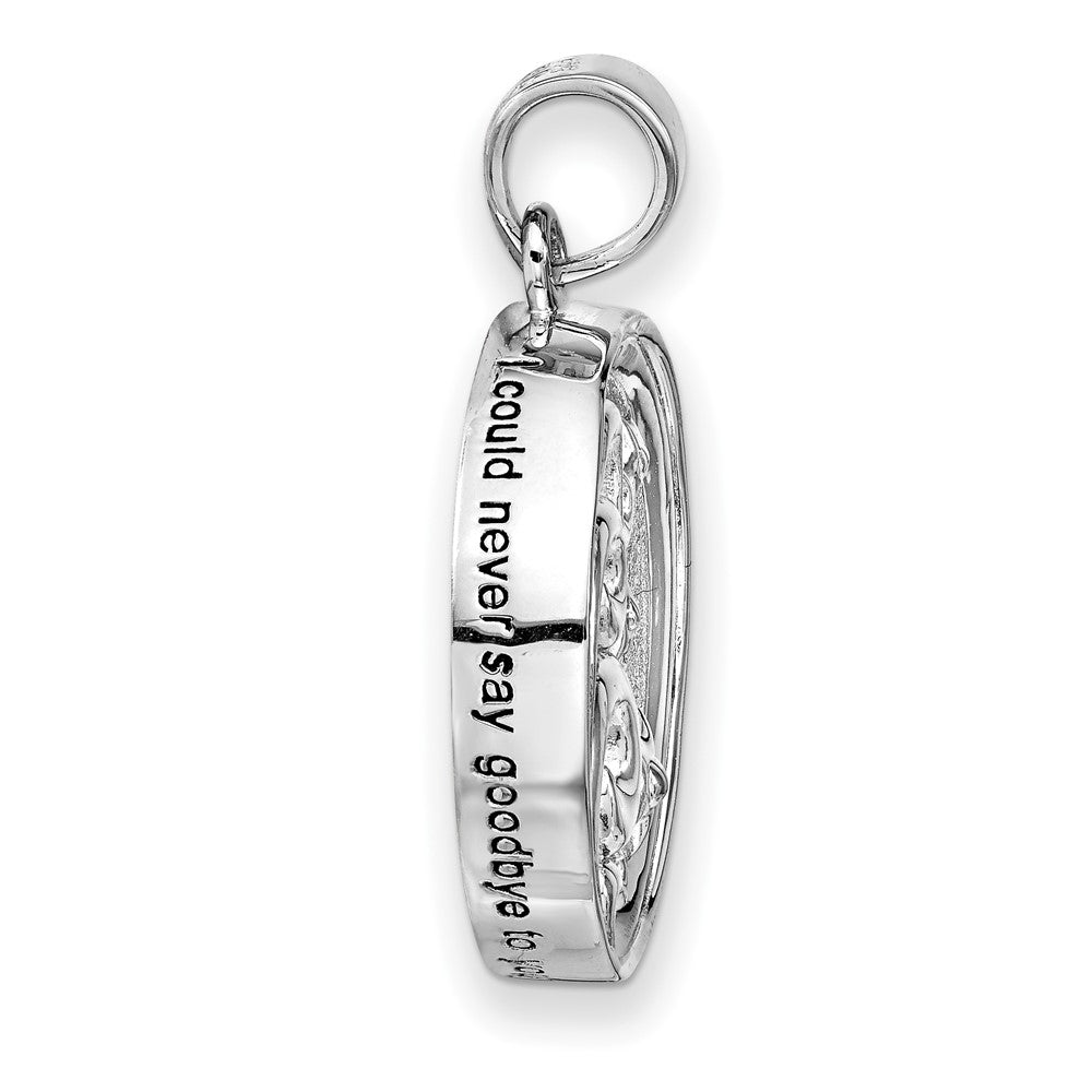 Sentimental Expressions Sterling Silver Rhodium-plated Antiqued Goodnight Ash Holder 18 Inch Necklace 18 Inches