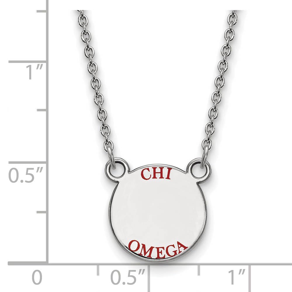 LogoArt SS014CHO-18 Sterling Silver Chi Omega Extra Small Enameled Pendant with Necklace