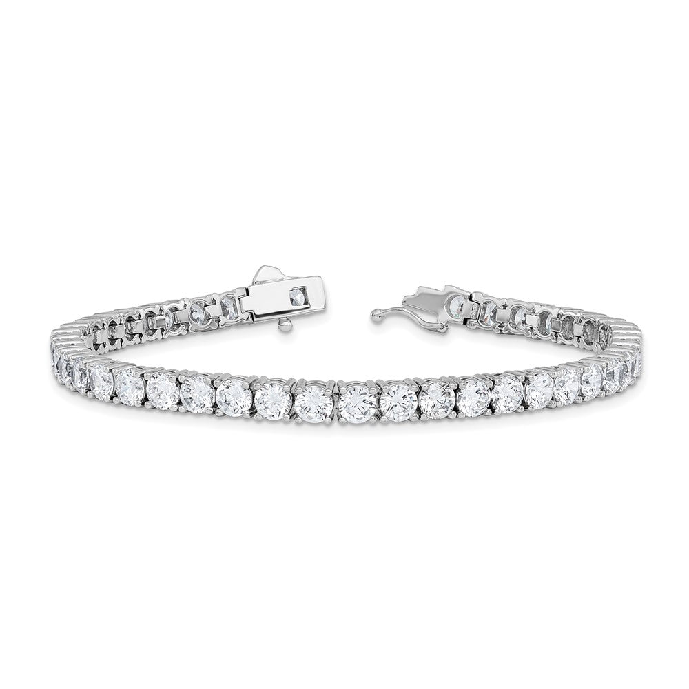 Sterling Shimmer Sterling Silver Rhodium-plated 4.5mm CZ 43 Stone 8 inch Bracelet 8 inches