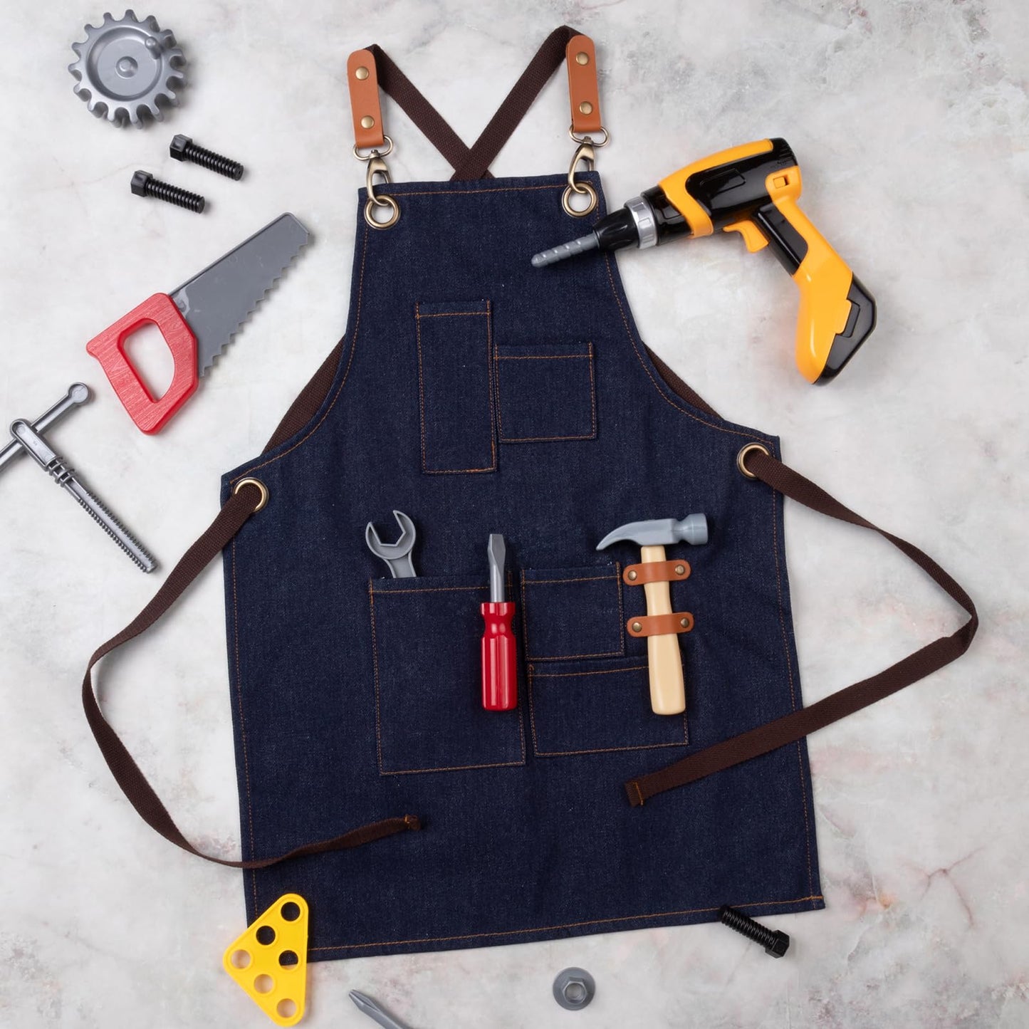 Adjustable Kitchen Apron with Pockets Unisex