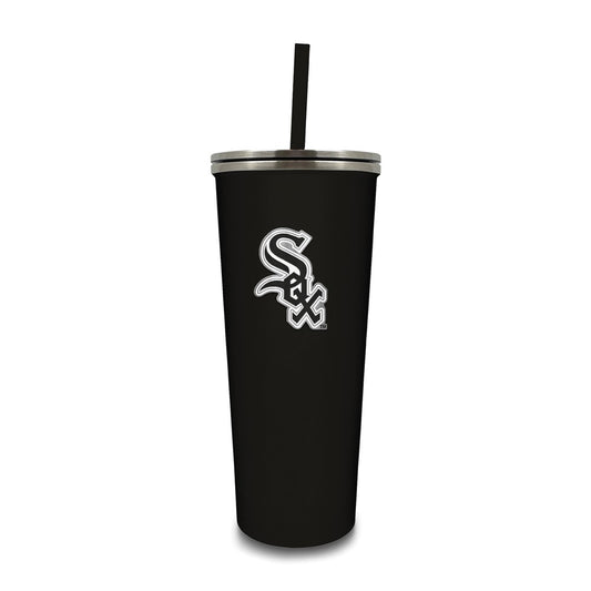 MLB Chicago White Sox Stainless Steel 24 ounce Skinny Tumbler with Emblem and Straw
