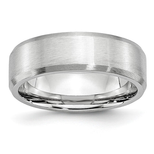 Cobalt Beveled Edge Satin 7mm Band Size - 10