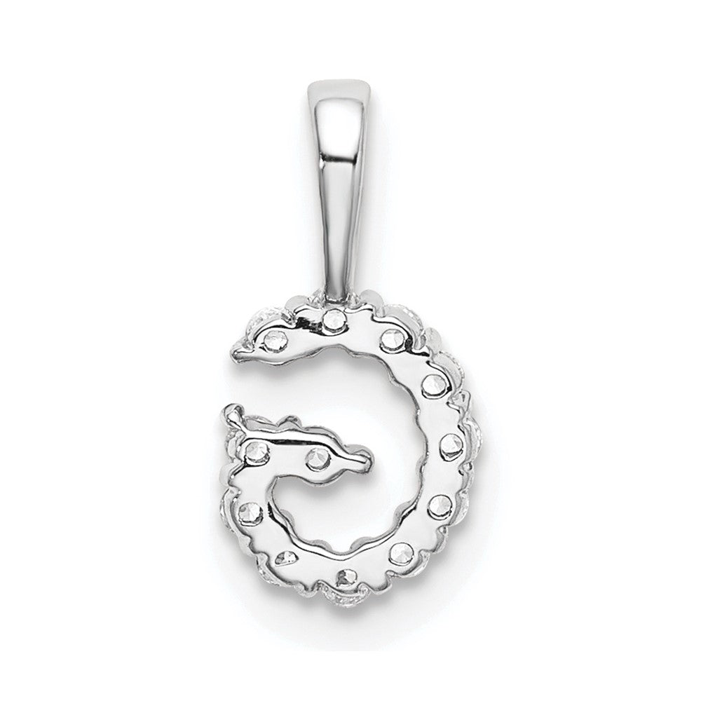 14k White Gold 1/8 carat Lab Grown Diamond VS/SI+ G+ Letter G Intitial Pendant