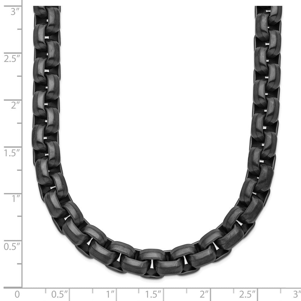 Stainless Steel Polished Gun Metal IP-plated 24in Box Chain