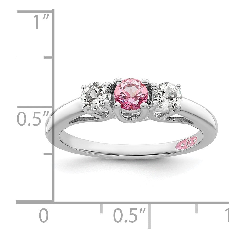 Survivor Collection 10K White Gold Clear Pink Topaz Pamela Ring