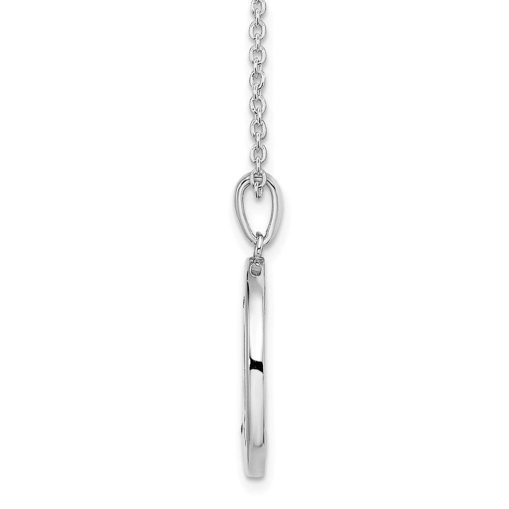 White Ice Sterling Silver Rhodium-plated 18 Inch Diamond Letter P Initial Necklace with 2 Inch Extender 18 Inches