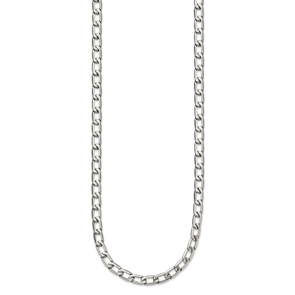 Stainless Steel Polished Open Link 24in Necklace