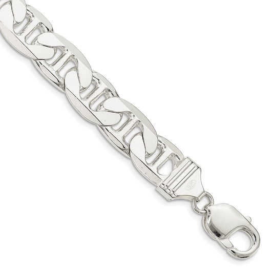 Sterling Silver 11.5mm Flat Anchor Chain 9 inches