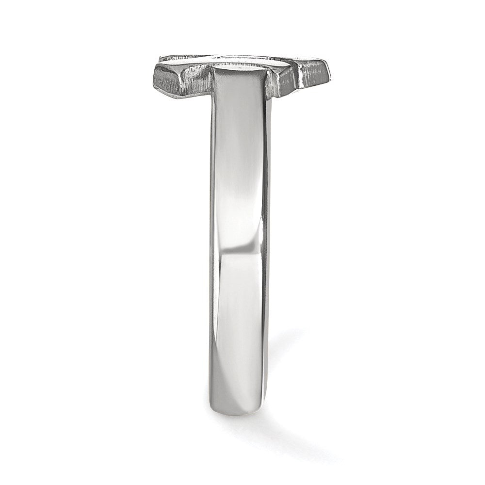 Sterling Silver Rhodium-plated MLB LogoArt New York Yankees N-Y Toe Ring