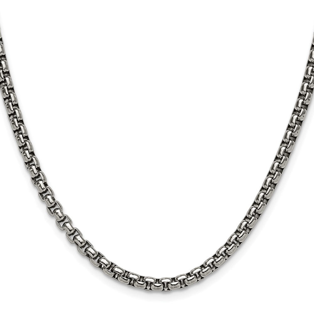 Stainless Steel Polished 3.9mm 30in Rounded Box Chain