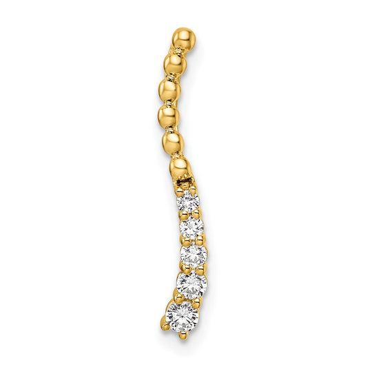 14k 1/5 carat Lab Grown Diamond VS/SI+ G+ Fancy Bar Chain Slide Pendant