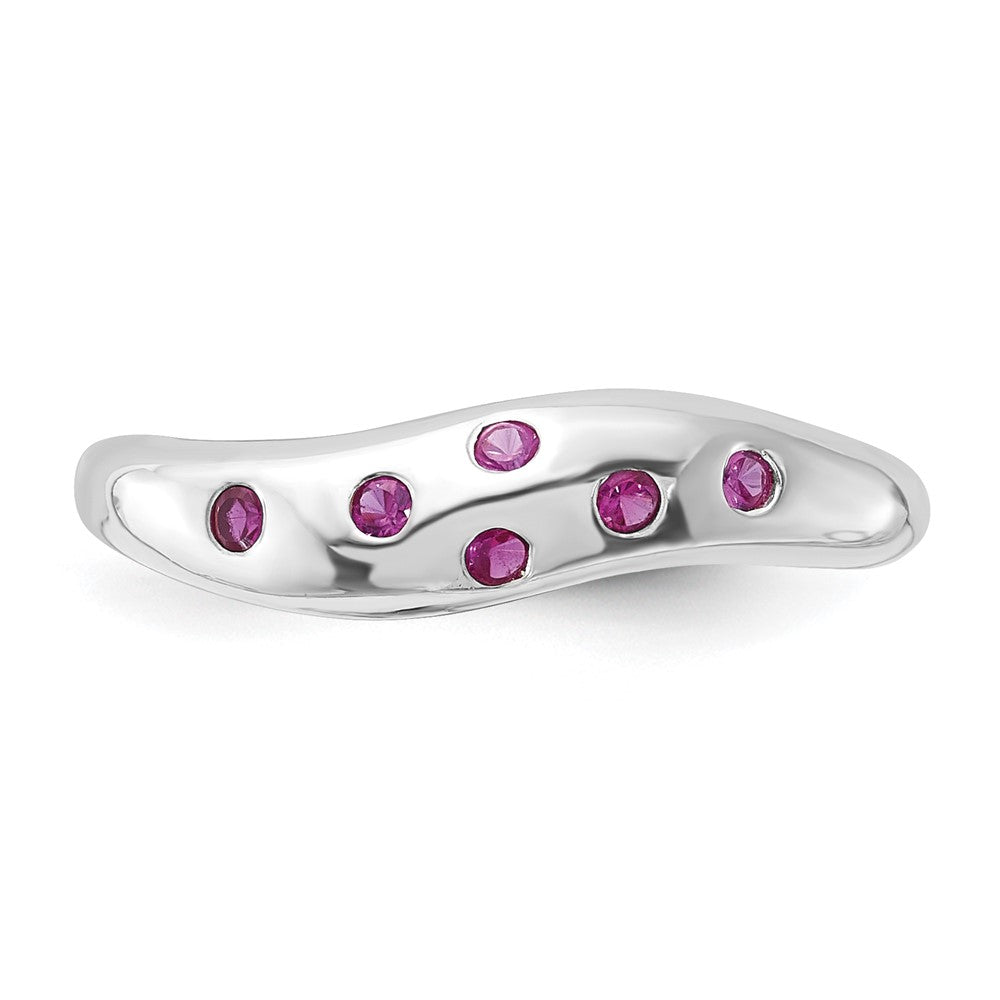 Sterling Silver Red CZ Ring