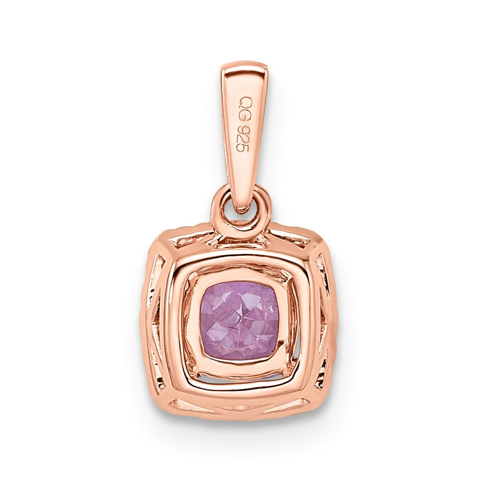 SS ANT Amethyst and Diamond Pendant w/ chain