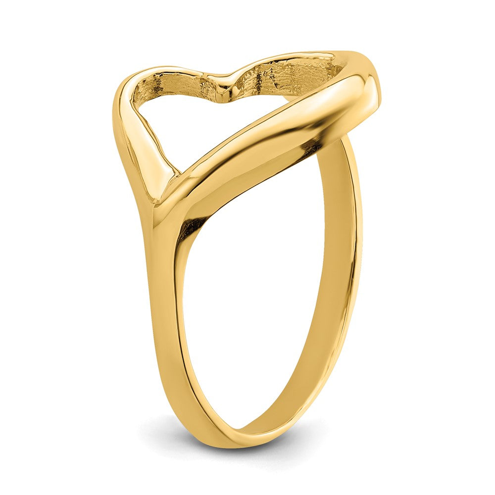 14K Tilted Heart Ring Size 6