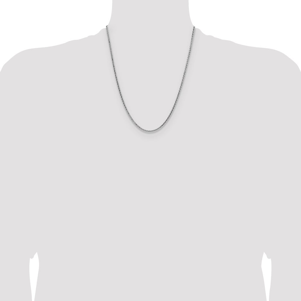 Sterling Silver 2.5mm Diamond-cut Square Spiga Chain