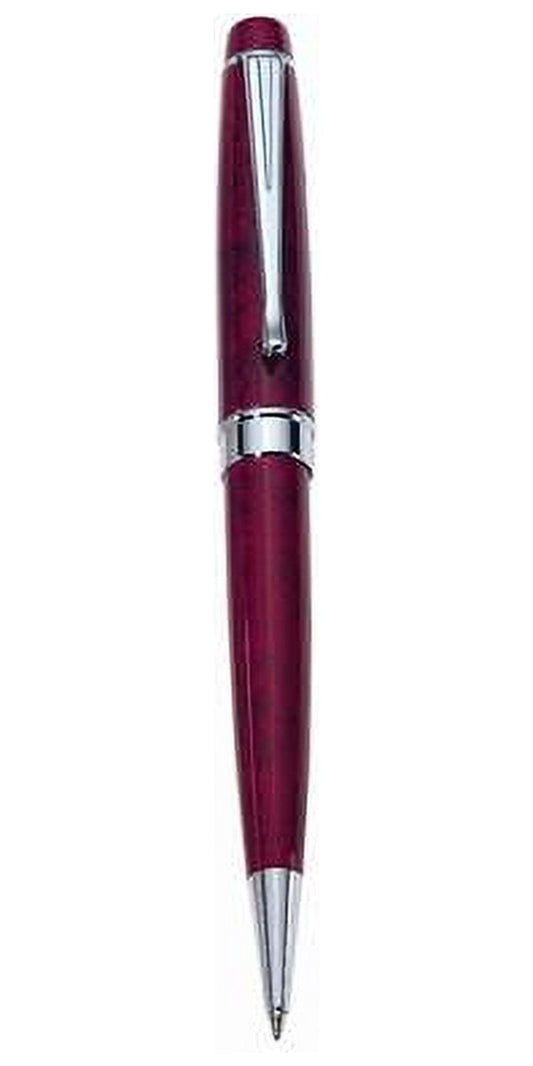 Charles Hubert Red Marbleized Finish with Chrome Accents Ballpoint Pen QGL3232