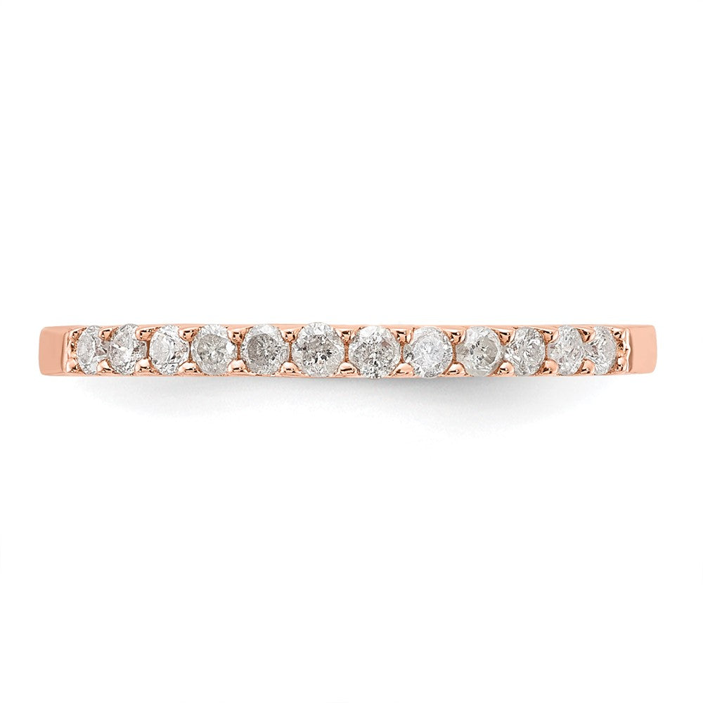 Sterling Silver Rose Tone Diamond Wedding Band
