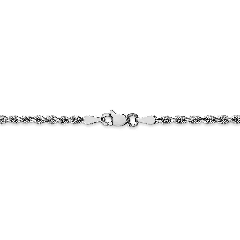 10k White Gold 2.25mm D/C Quadruple Rope Chain