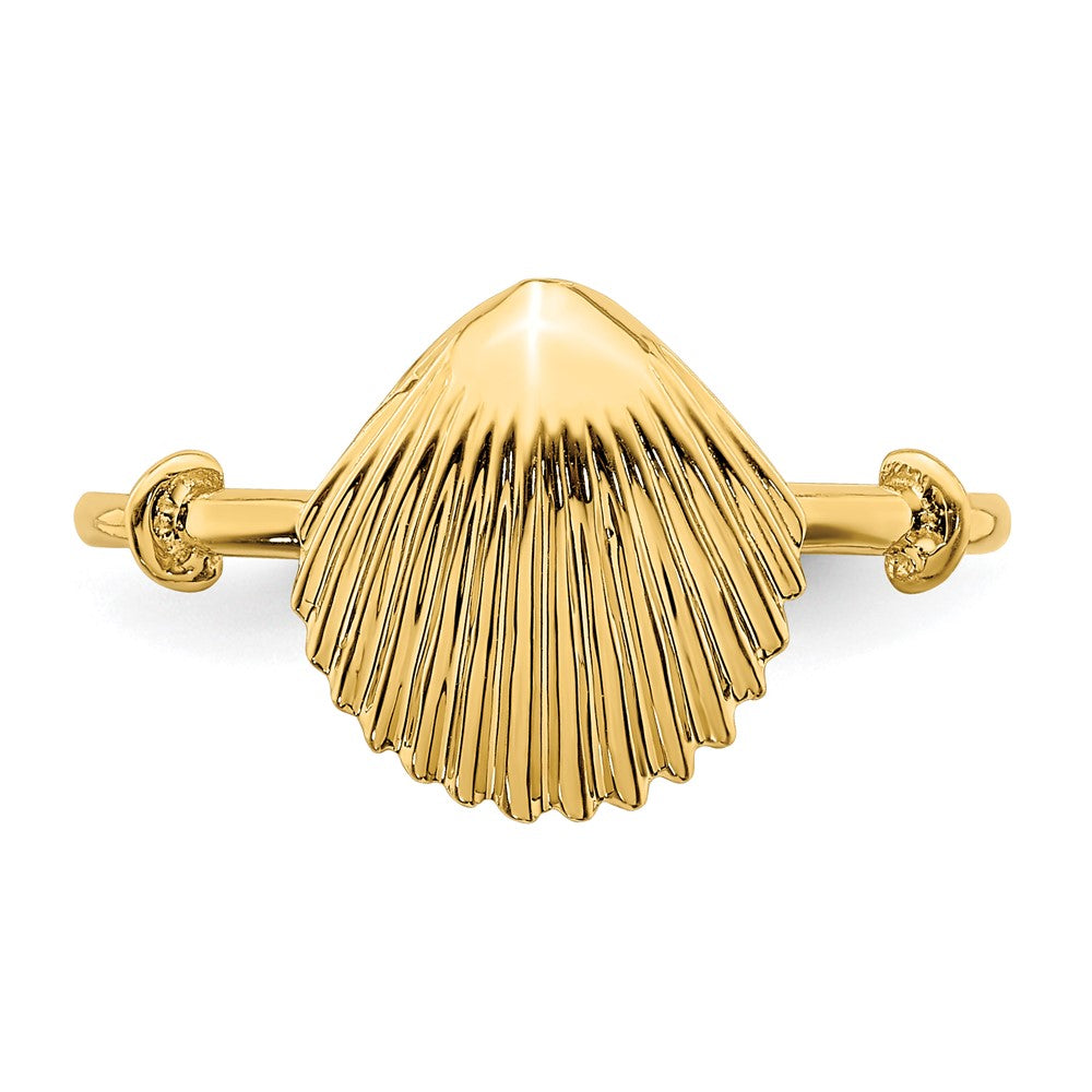 14K Polished Shell Ring Size 5