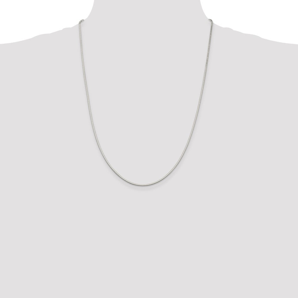 Sterling Silver 1.35mm Octagonal Snake Chain 24 Inches