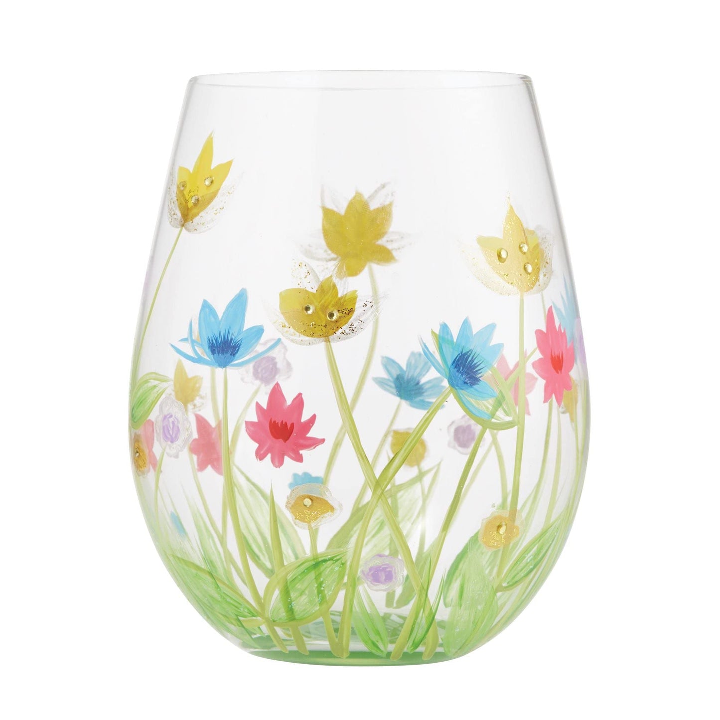 Enesco Lolita Field of Dreams Stemless Glass, 4.53 Inch, Multicolor, 20 oz