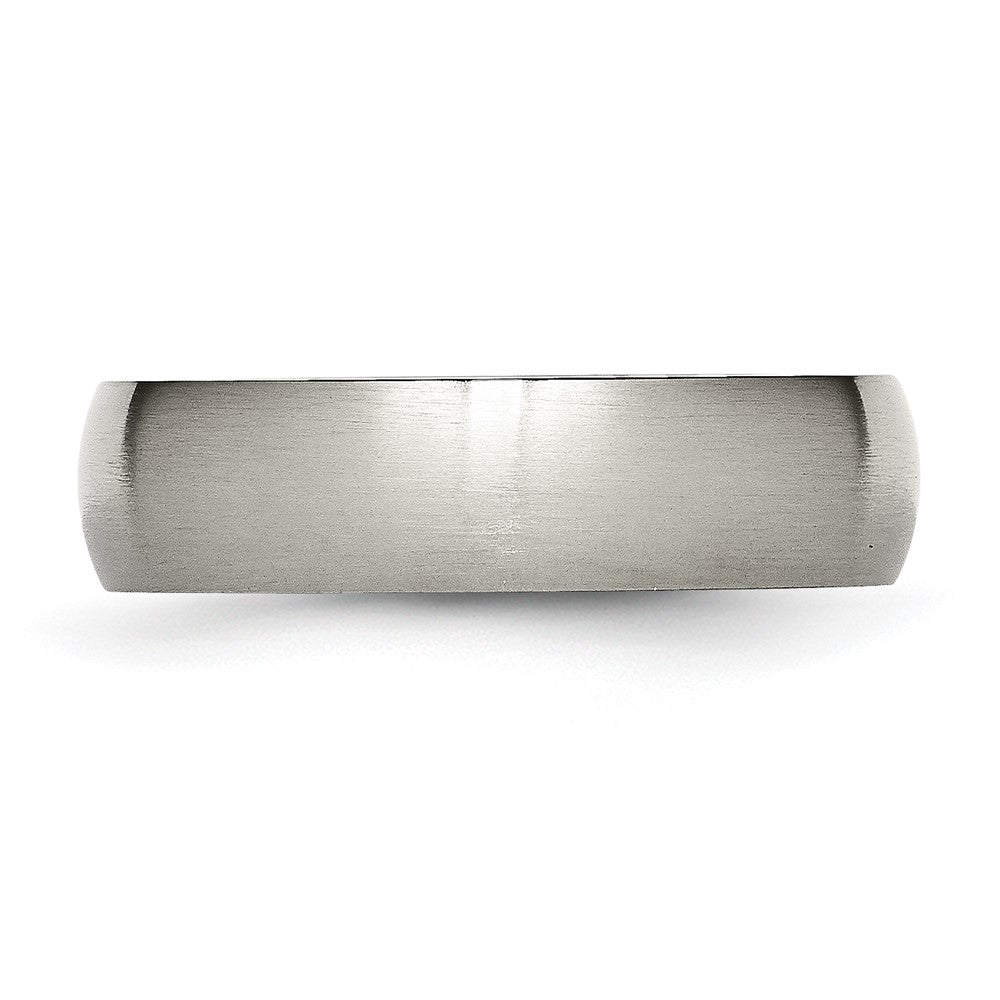 Titanium Brushed 6mm Half Round Band Size - 9