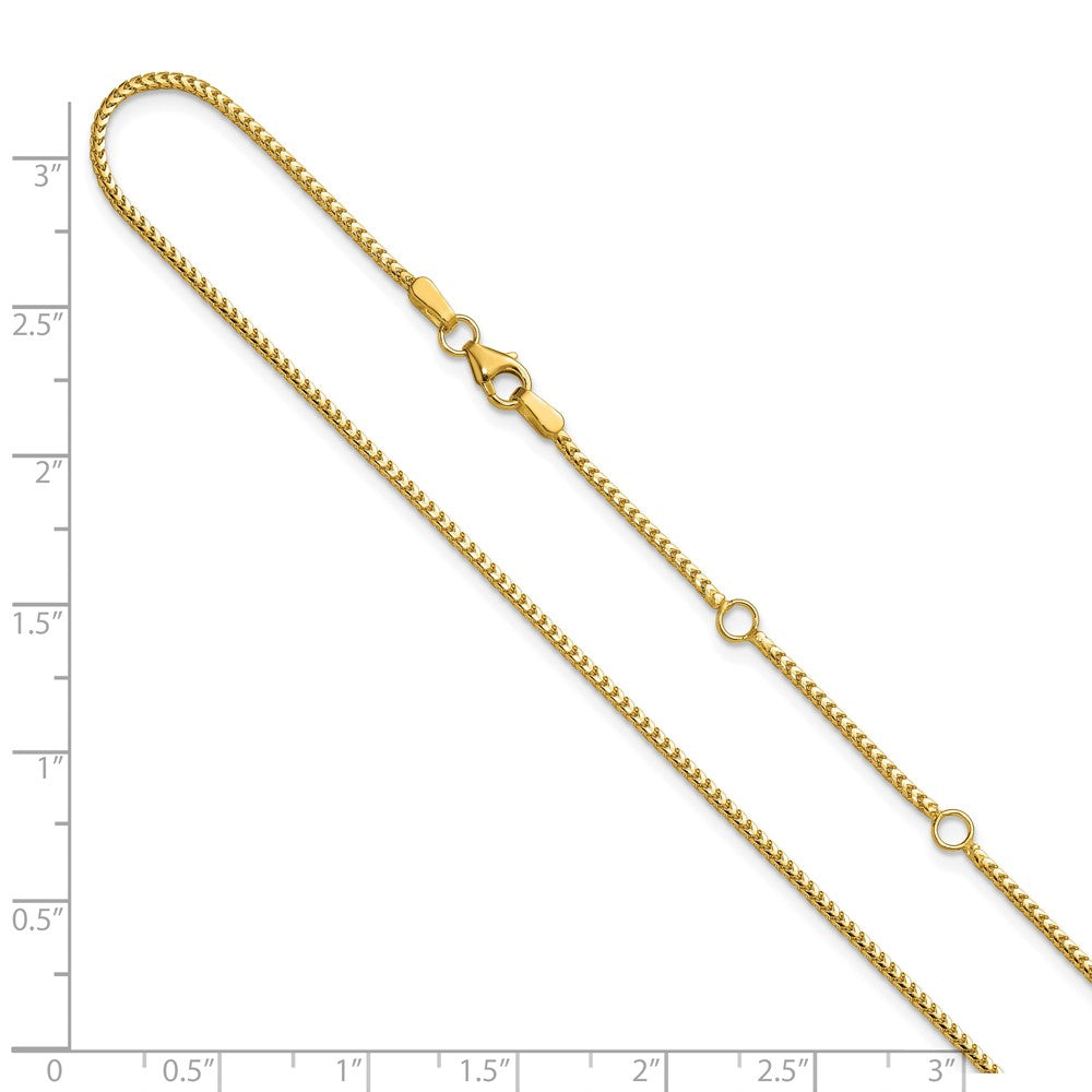 10K 1.25mm Franco 1in+1in Adjustable Chain
