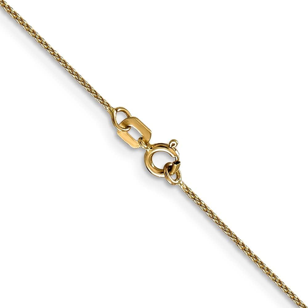 14K 16 inch .85mm Diamond-cut Spiga with Spring Ring Clasp Chain
