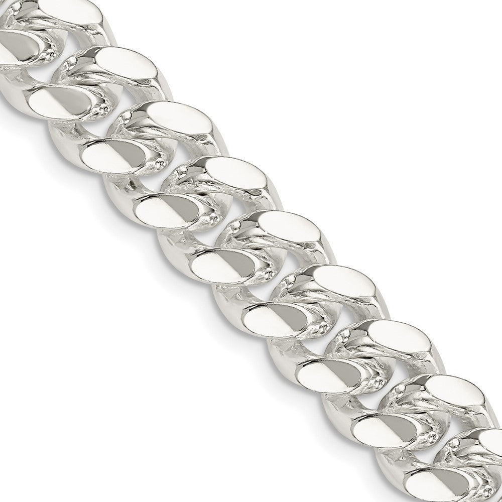 Sterling Silver 10.7mm Polished Domed Curb Chain 26 Inches