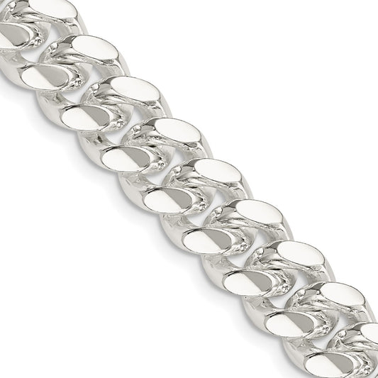 Sterling Silver 10.7mm Polished Domed Curb Chain 26 Inches