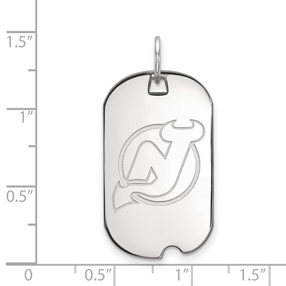 Women's New Jersey Devils Sterling Silver Small Dog Tag