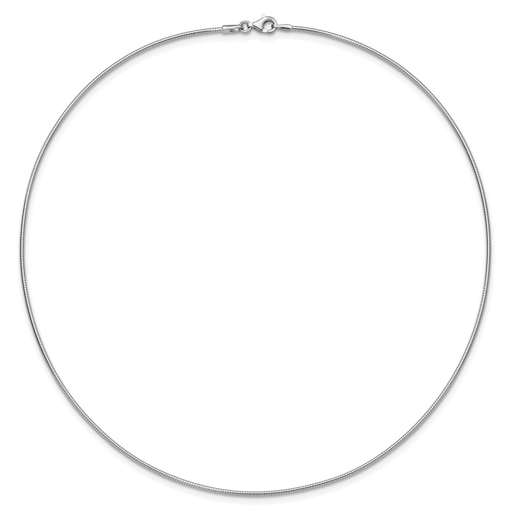 14k White Gold Polished 1.4mm 18 inch Round Omega Necklace