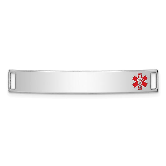 Sterling Silver Rhodium-plated Medical ID Plate 6 inches