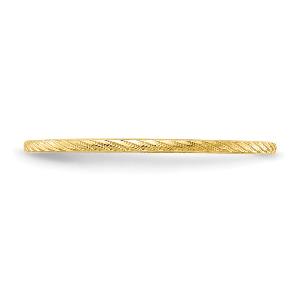 10K Yellow Gold 1.2mm Twisted Wire Pattern Stackable Band Size 10