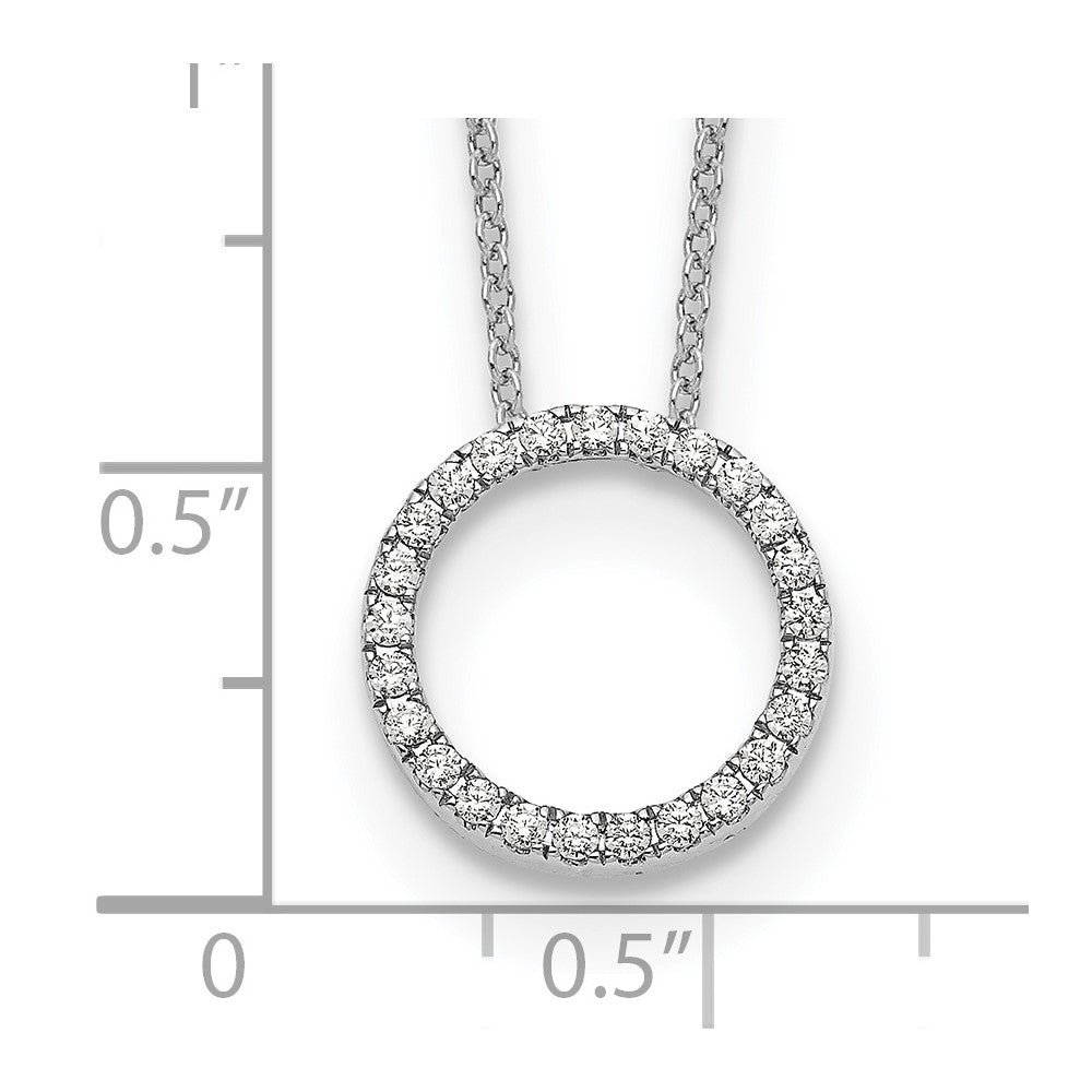 True Origin 14k White Gold 1/4 carat Lab Grown Diamond VS DEF 18 inch Eternity Pendant Necklace