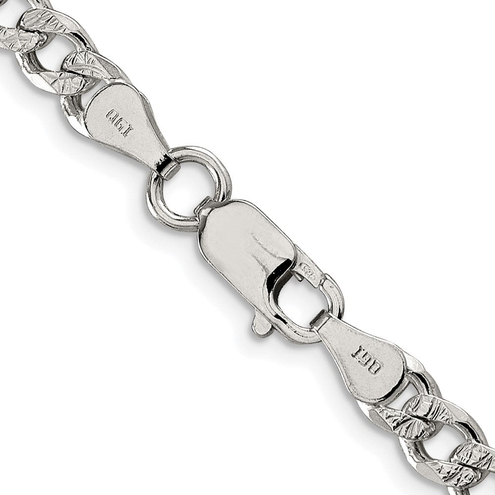 Sterling Silver Rhodium-plated 5.5mm Pav‚ Curb Chain