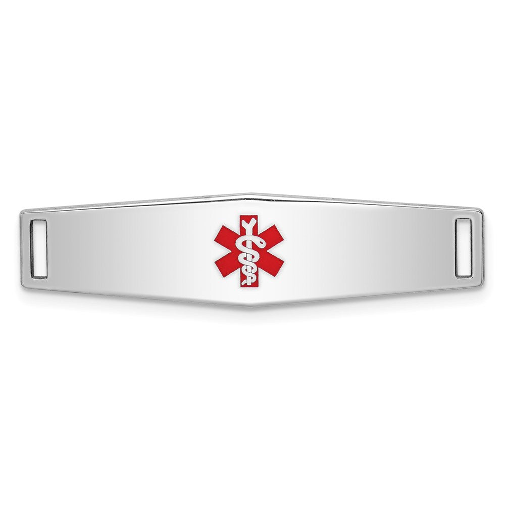 Sterling Silver Rhodium-plated Medical ID Plate 37 MM