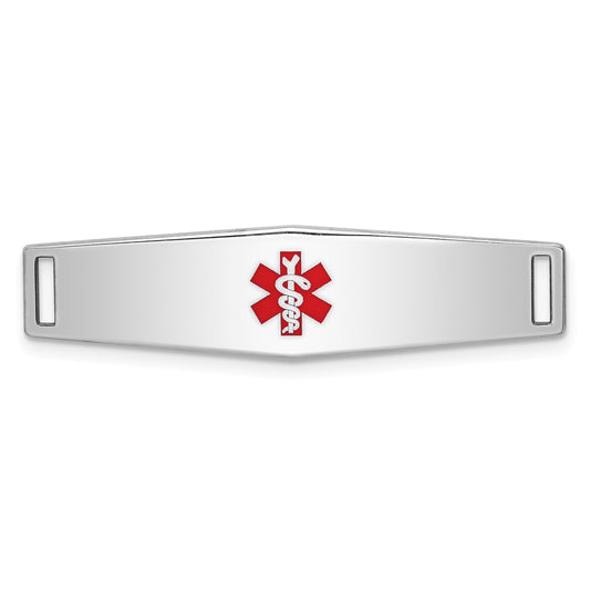 Sterling Silver Rhodium-plated Medical ID Plate 37 MM