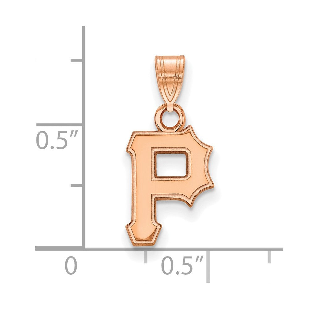 Sterling Silver Rose Gold-plated MLB LogoArt Pittsburgh Pirates Small Penda