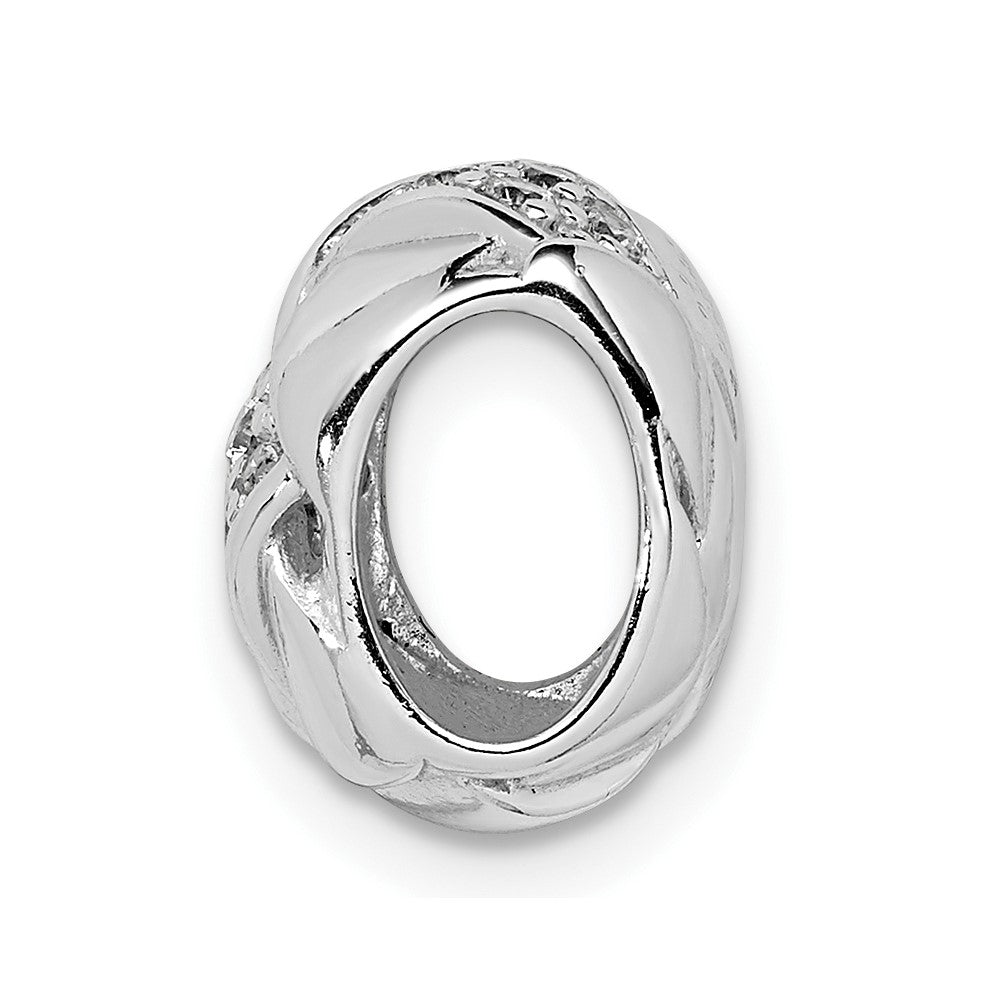 Sterling Silver Rhodium Plated CZ Slide