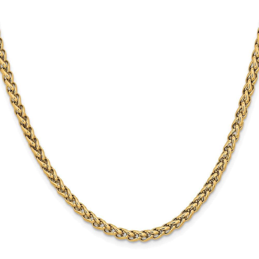 Chisel Stainless Steel Polished Yellow IP-plated 4mm 20 inch Wheat Chain
