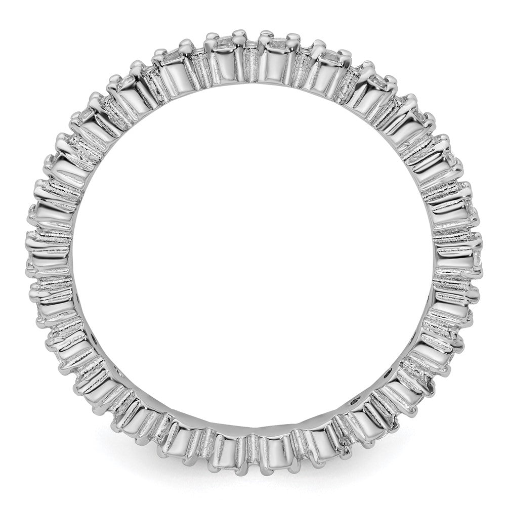 Sterling Silver Stackable Expressions White Topaz Ring Size -7
